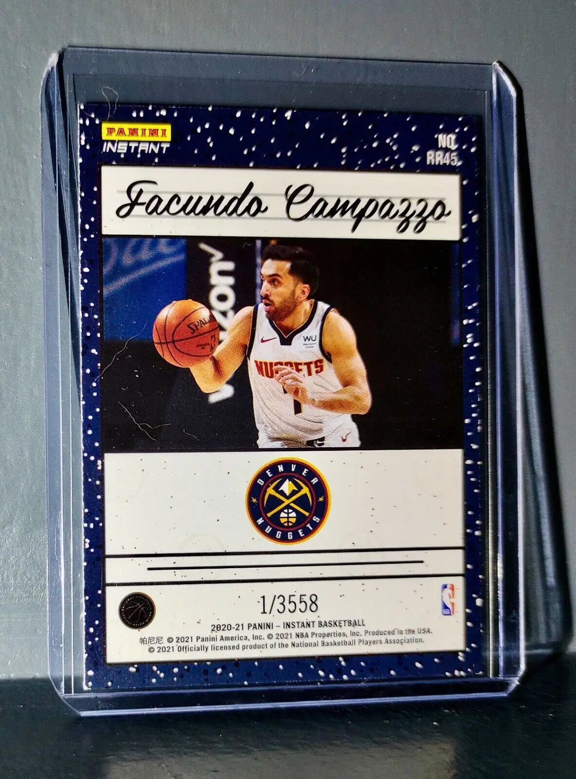 Facundo Campazzo 2020-2021 Panini NBA Instant 45 Rated Rookie Retro Card 1/3558 - Basketball Card Single