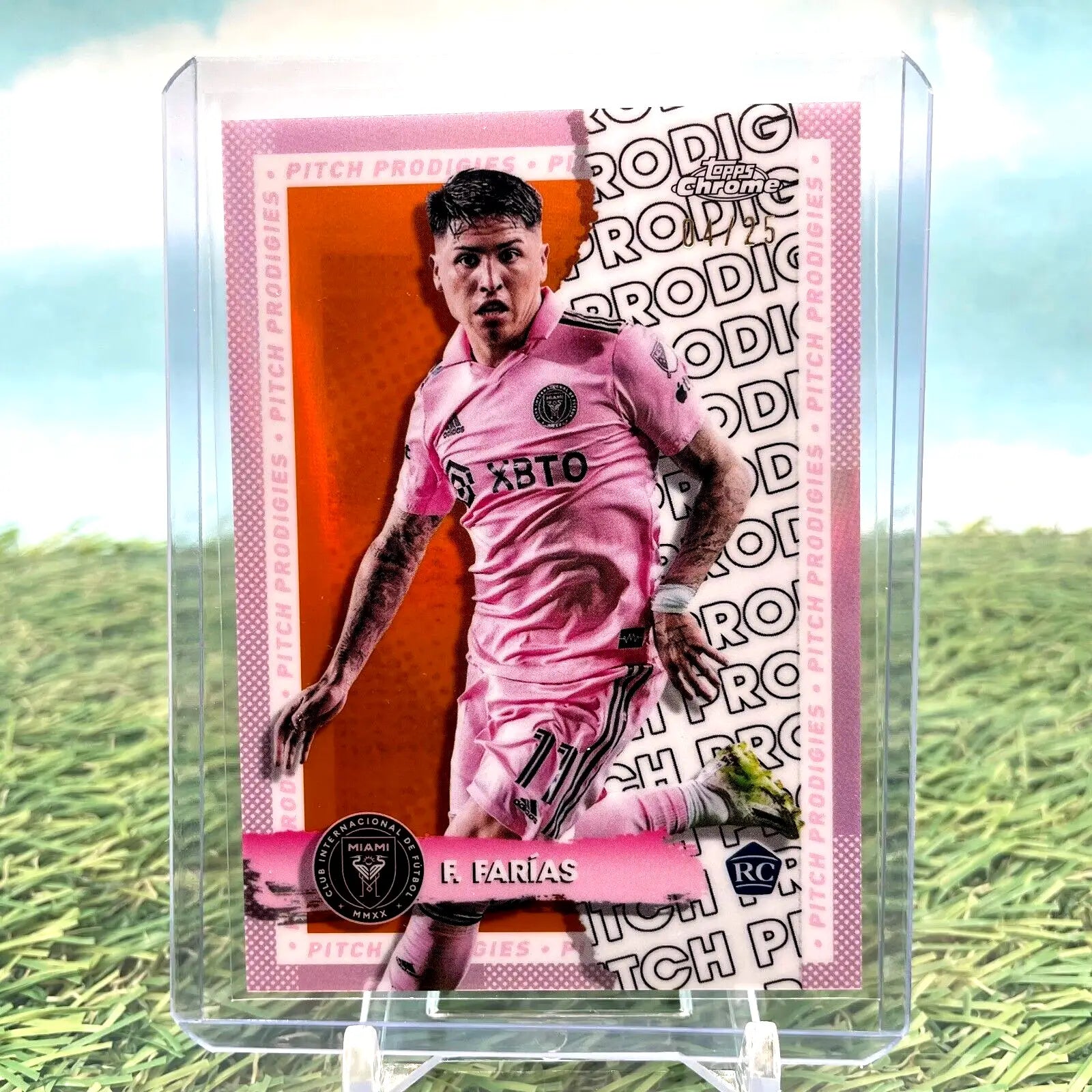 FACUNDO FARIAS 2024 TOPPS CHROME MLS PP Orange /25 RC Miami