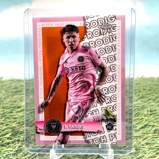 FACUNDO FARIAS 2024 TOPPS CHROME MLS PP Orange /25 RC Miami - Soccer Card Single