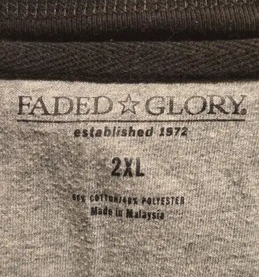 Faded Glory Shirt Mens 2XL Black Long Sleeve Henley Thermal Top Button Placket - Apparel