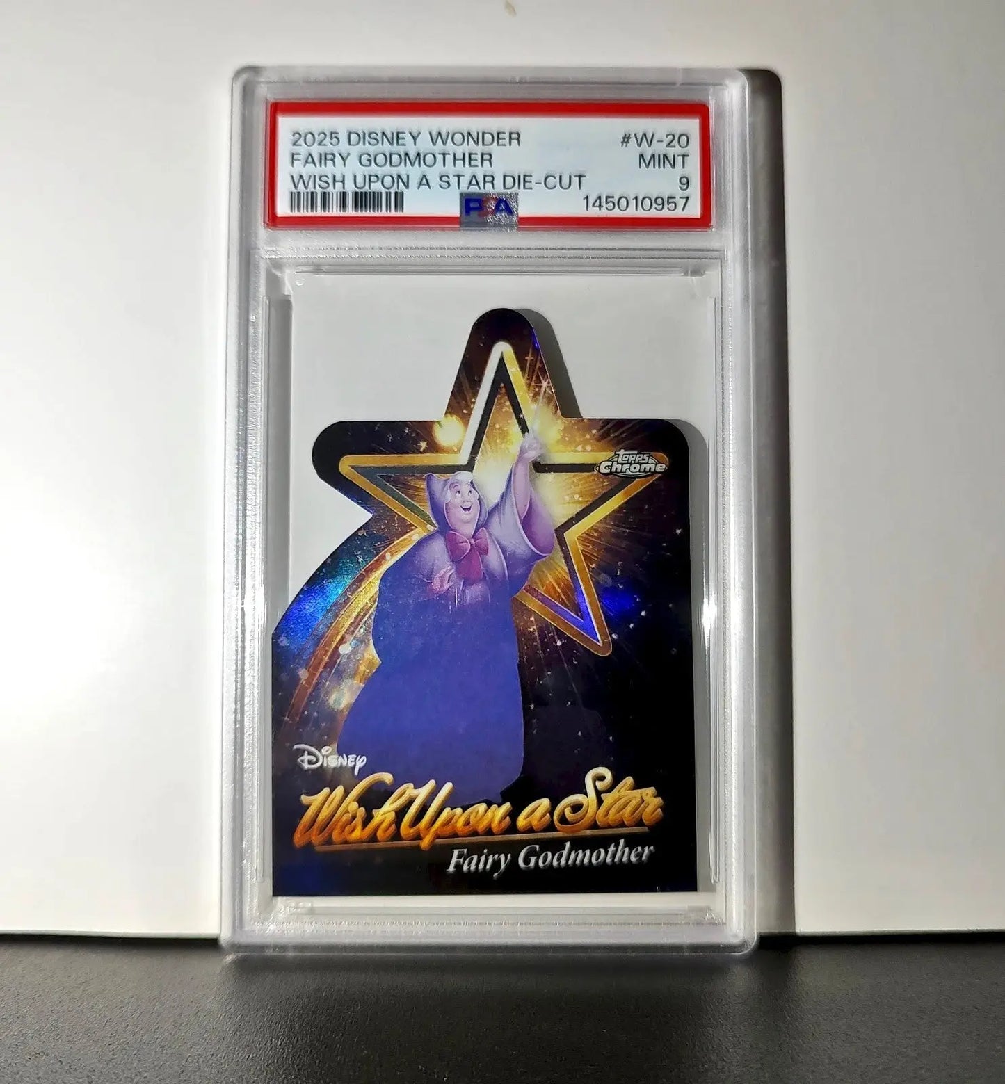 Fairy Godmother 2025 Topps Chrome Disney #W-20 Wish Upon A Star Die Cut PSA 9 - Non-Sports Card Single