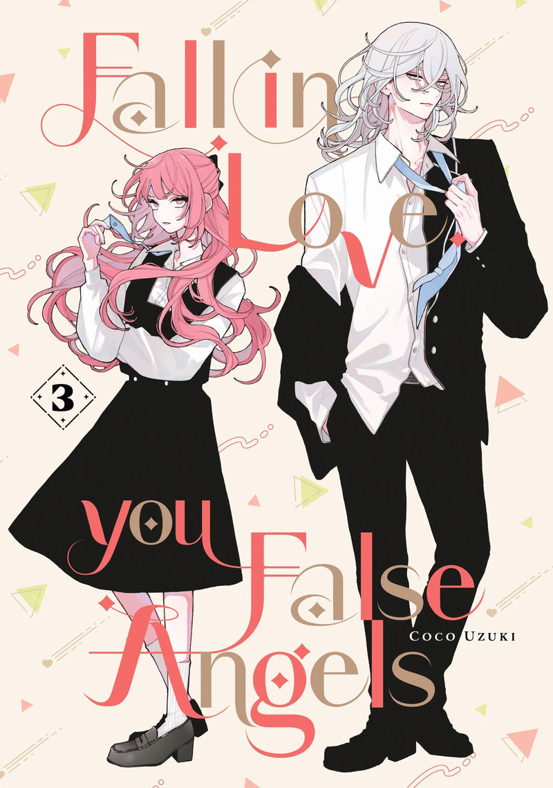 Manga cover featuring two characters from Fall In Love You False Angels 3 with false angels theme and student council setting
