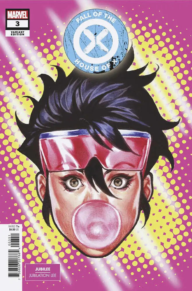 Comic book cover of Fall Of The House Of X #3 with spiky-haired character in sunglasses