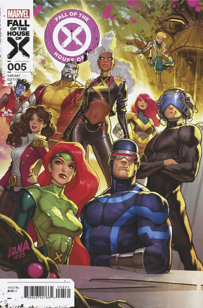 Comic book cover of X-Men with Fall of X logo for Fall Of The House Of X #5 variant