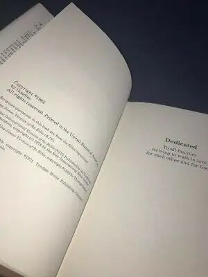 Open book with dedication in autographed hardcover Families Are Forever by Tim Curt Goad