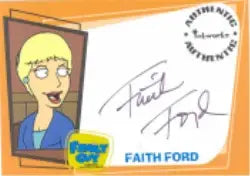 Cartoon-style Faith Ford Autograph Card from Family Guy Season 2 trading cards