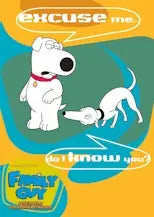 Cartoon white dog character on Family Guy internet exclusive promo card trading card
