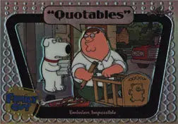 Family Guy Seasons 3, 4 & 5 trading card featuring animated characters in holofoil variant