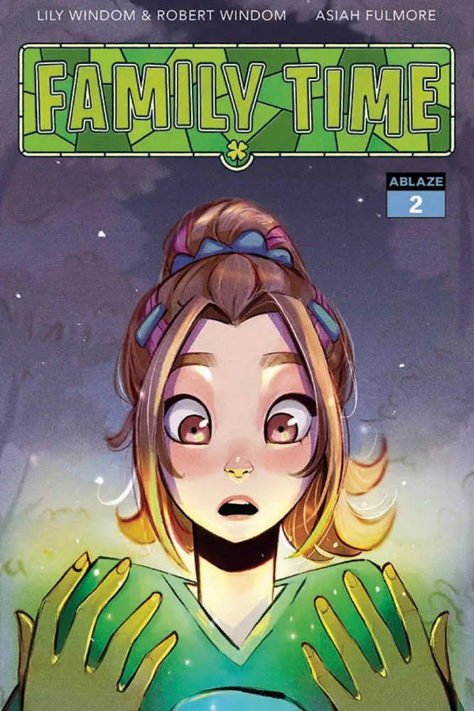 Comic book cover of Family Time #2 with anime character and glowing green hands