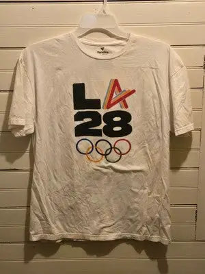 Fanatics Shirt XL LA28 Olympics Graphic White Crewneck Short Sleeve Tee - Apparel