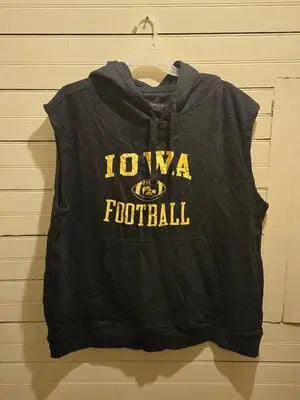 Fanatics Sweatshirt Mens 3XL Iowa Football Sleeveless Hooded Black Yellow - Apparel