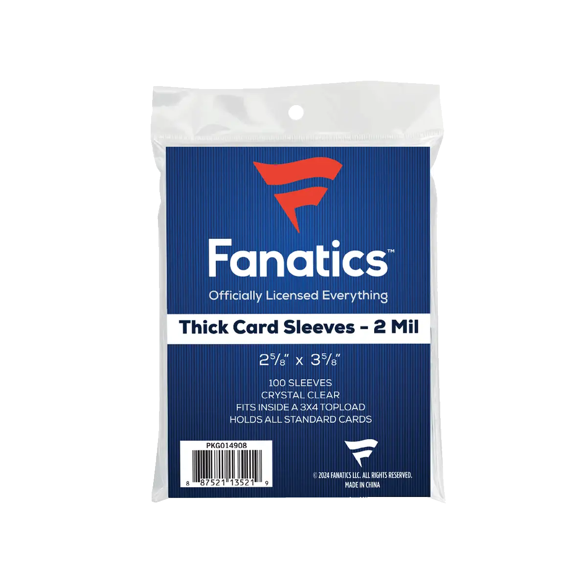 Fanatics Thick Soft Sleeves - 100 Count - Trading Card Supplies - Sleeves