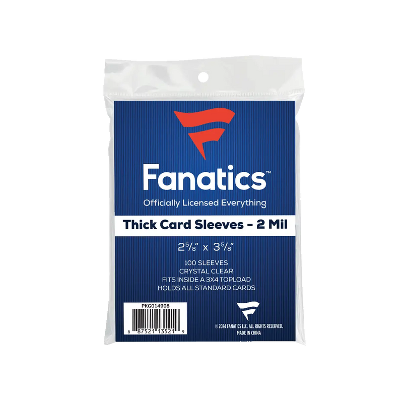 Fanatics Thick Soft Sleeves - 100 Count - Trading Card Supplies - Sleeves