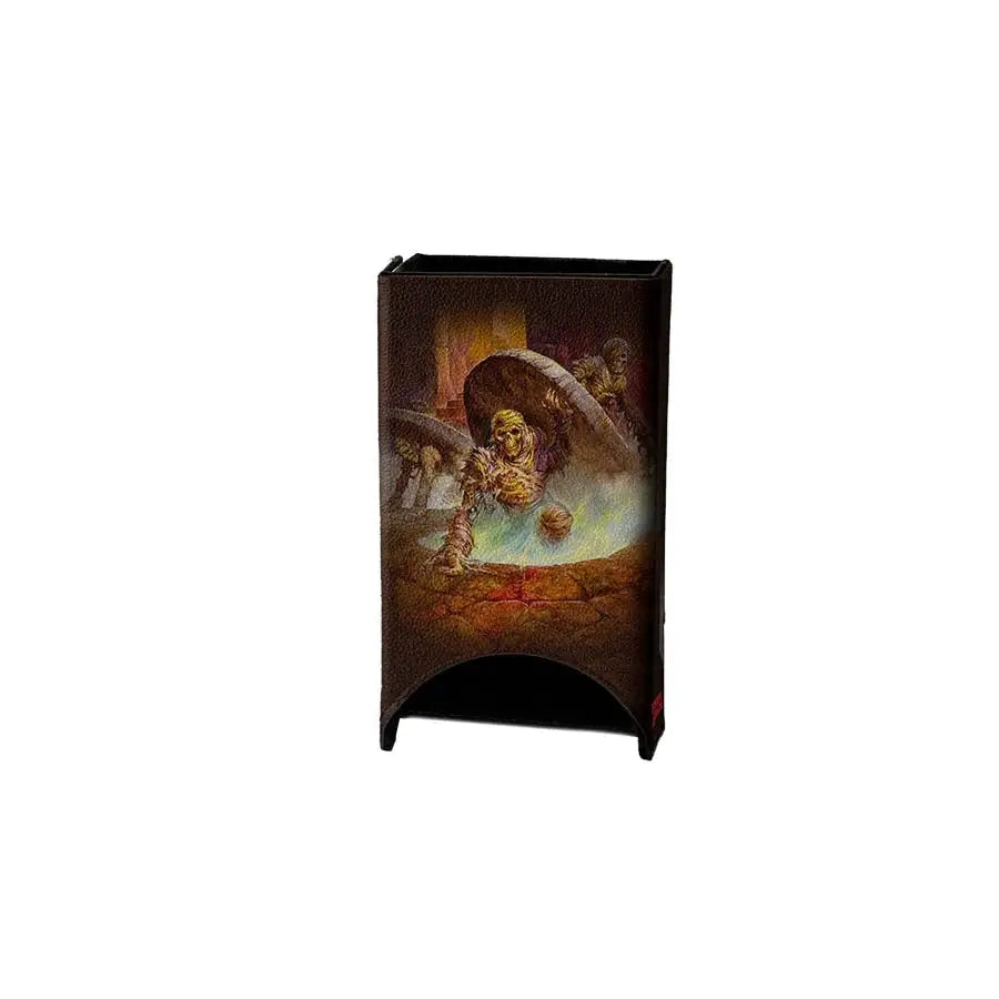 Fanroll Dungeons & Dragons Masterworks Dice Tower featuring a skeleton cauldron scene