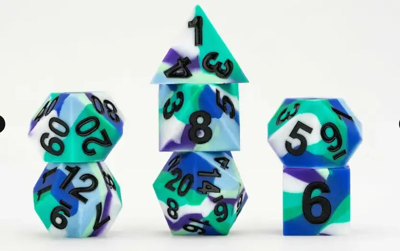 Fanroll Gaymers Pride - Sharp Edge Silicone Rubber Dice Set: Gay Men Pride Flag - Gaming Supplies - Dice