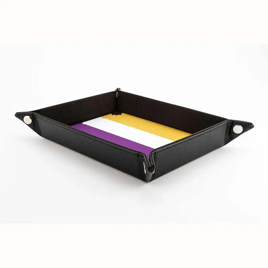 Fanroll Pride Fold Up Velvet Dice Tray - Nonbinary Flag - General Merchandise