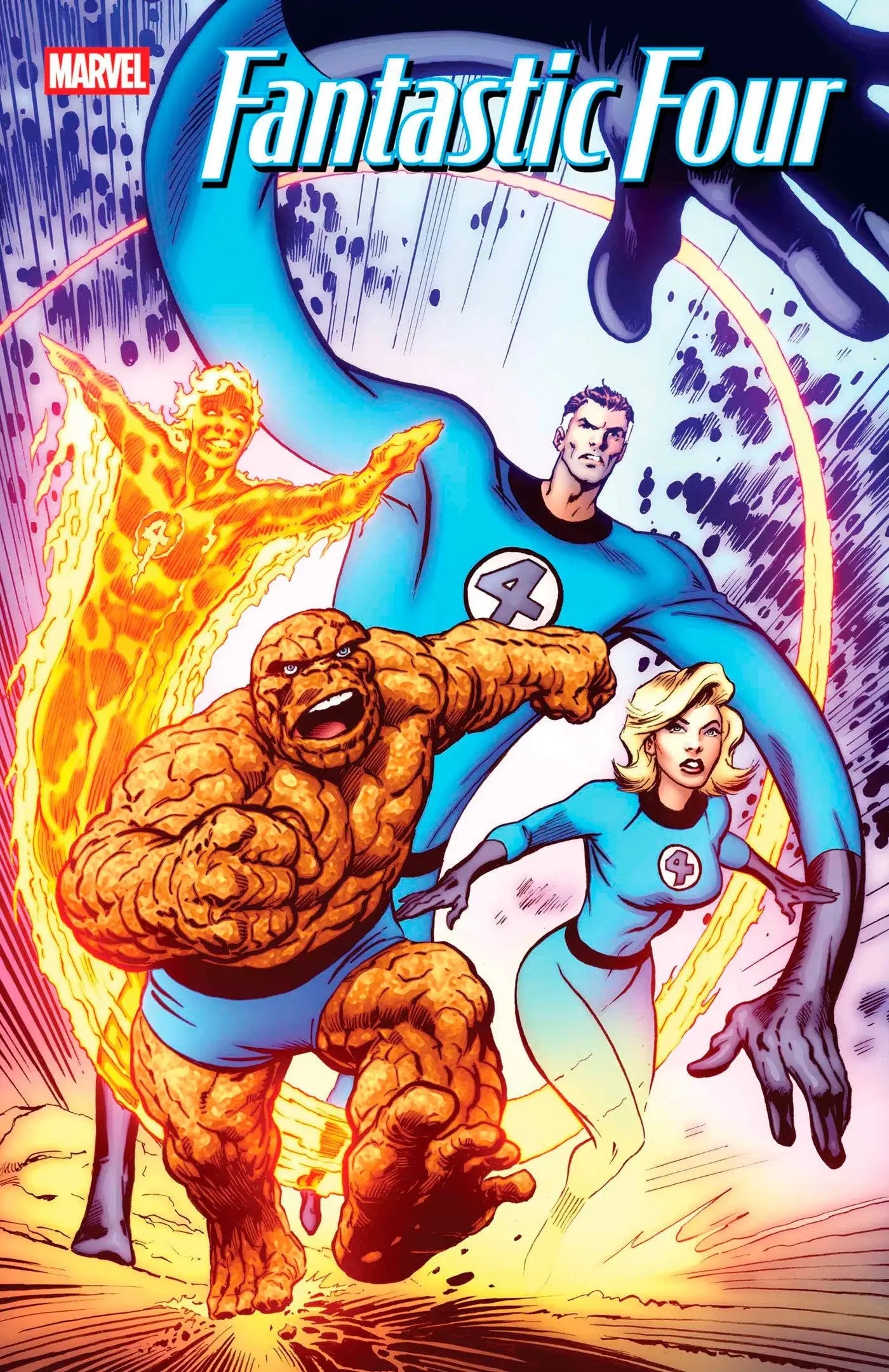 Comic book cover featuring the Fantastic Four Alan Davis variant celebrating Earth’s history