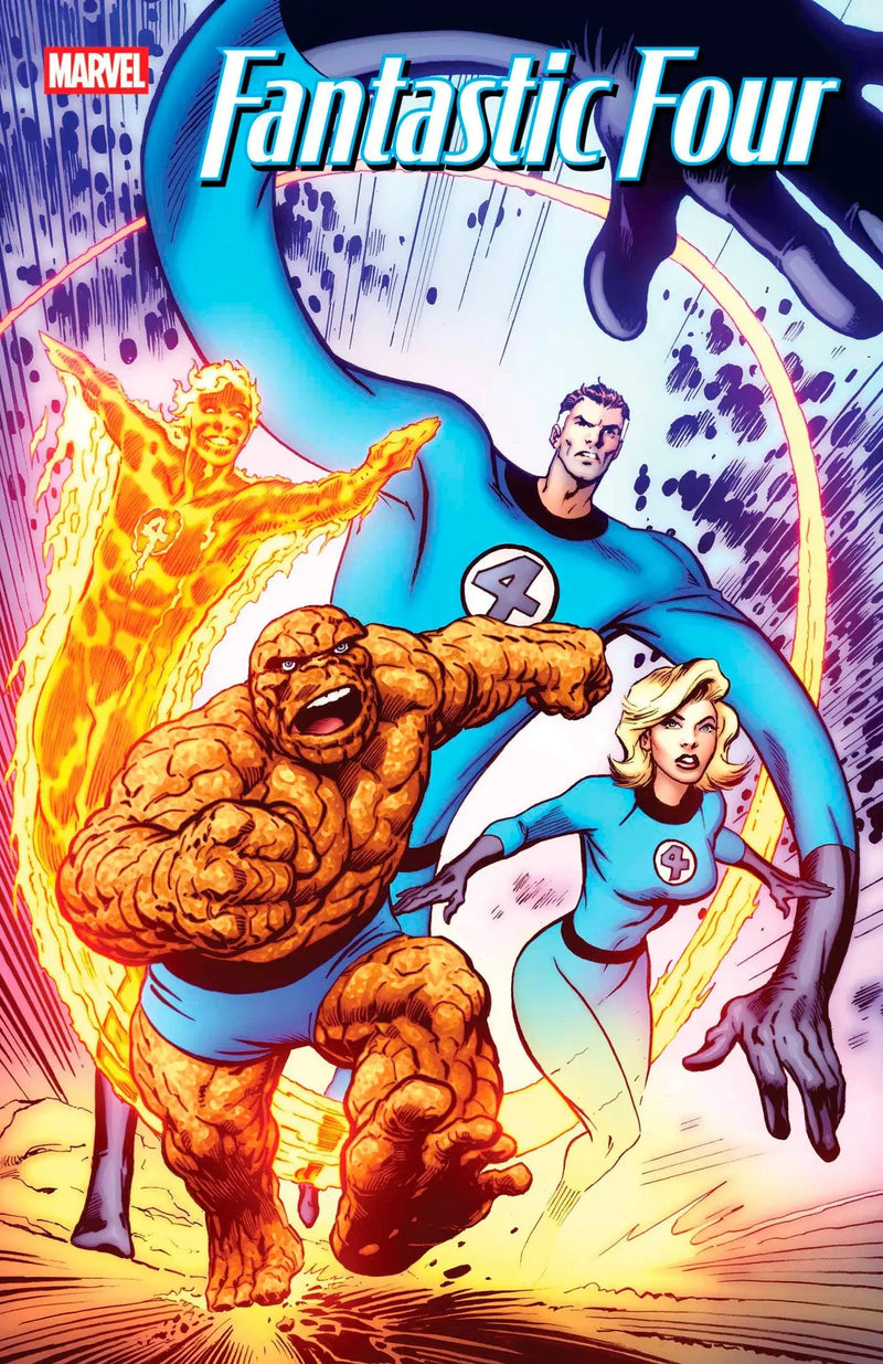 Comic book cover featuring the Fantastic Four Alan Davis variant celebrating Earth’s history