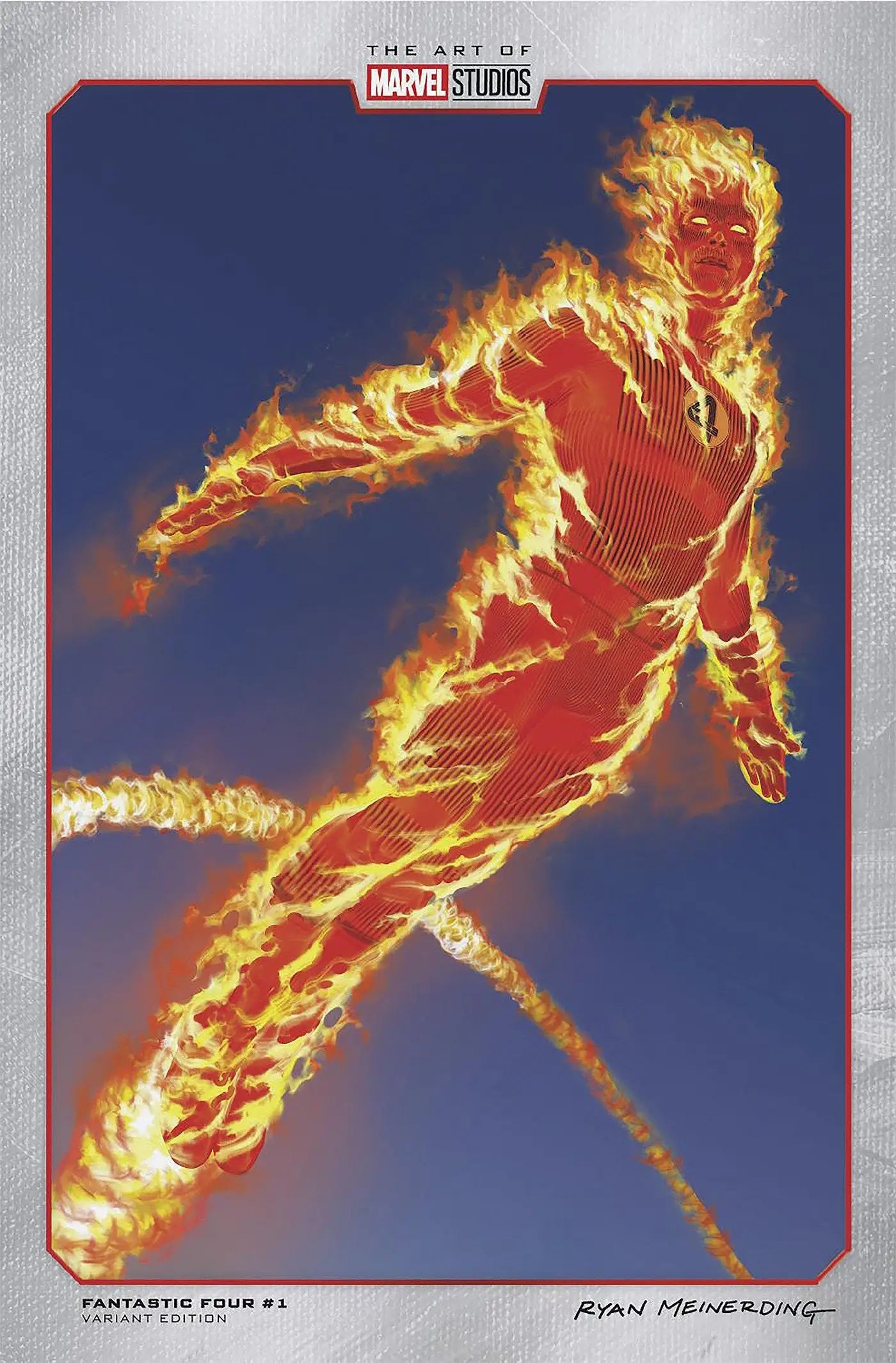 Comic book featuring Human Torch cover from Fantastic Four #1 Ryan Meinerding Marvel Studios Variant