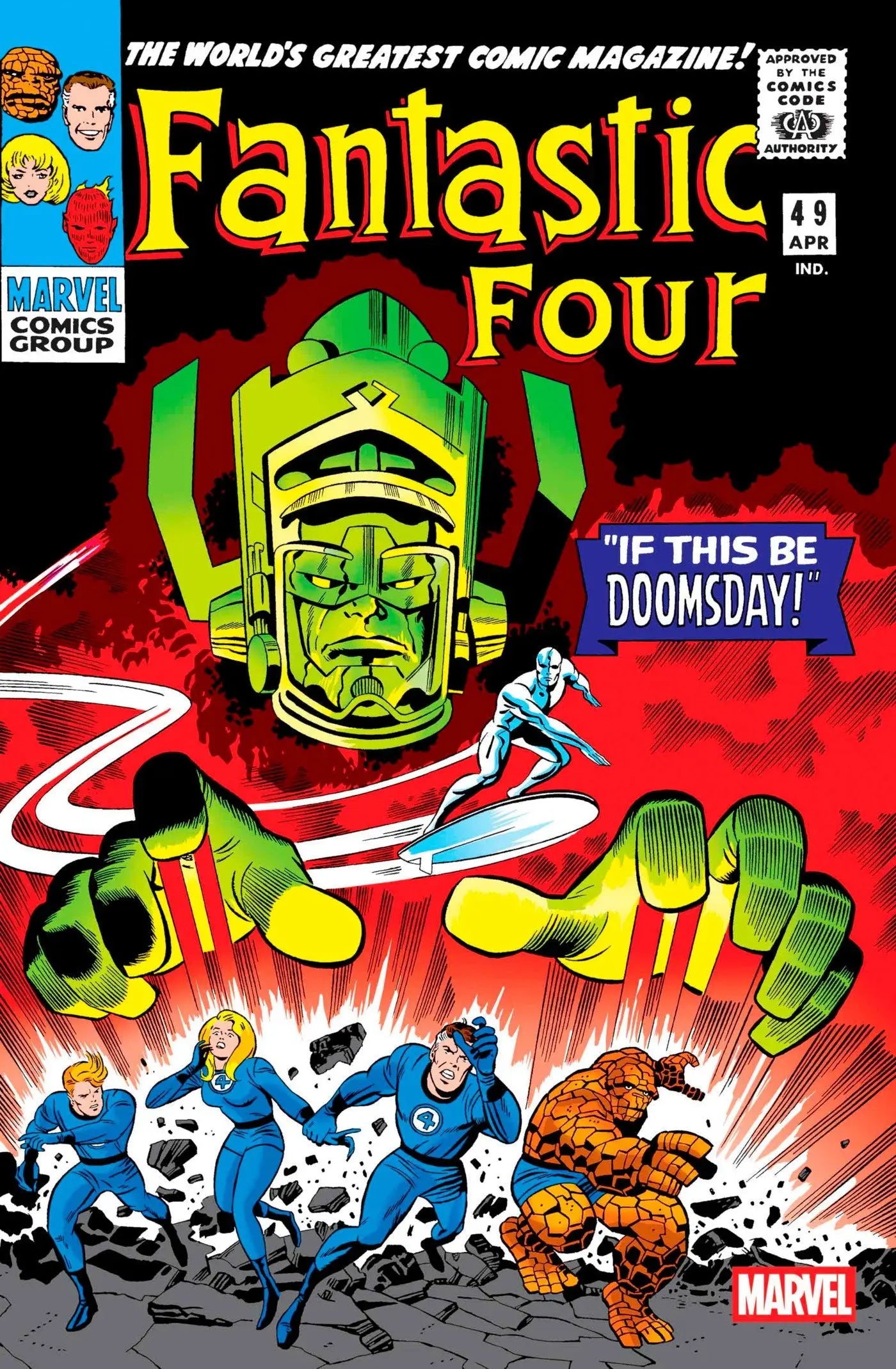 Fantastic Four #49 Facsimile Edition showcasing the Galactus Trilogy comic book