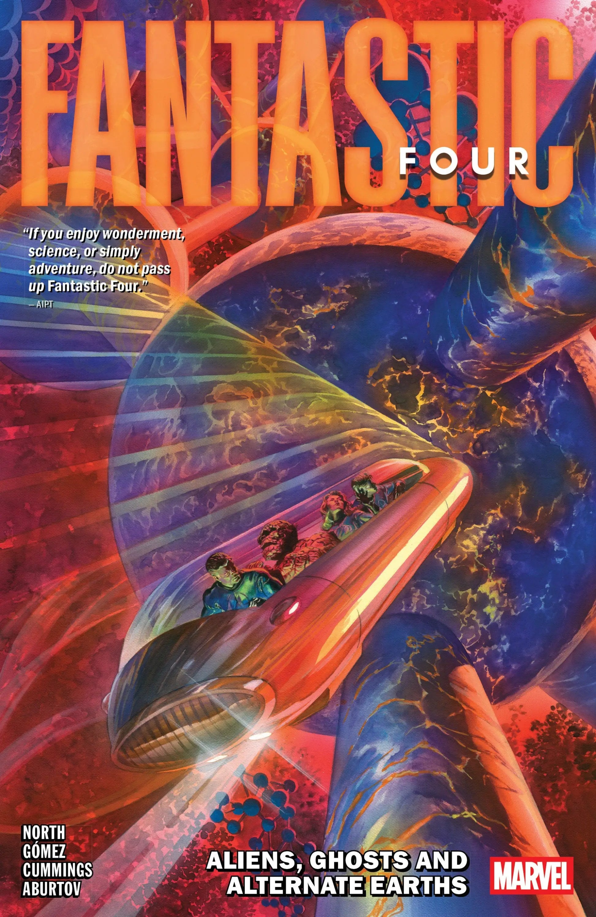 Fantastic Four comic book cover from Ryan North’s Volume 5 Alien Ghosts and Earths