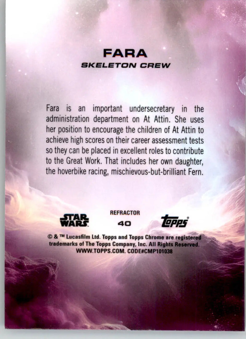 Fara - 2025 Topps Chrome Star Wars - #40 - Non_sport
