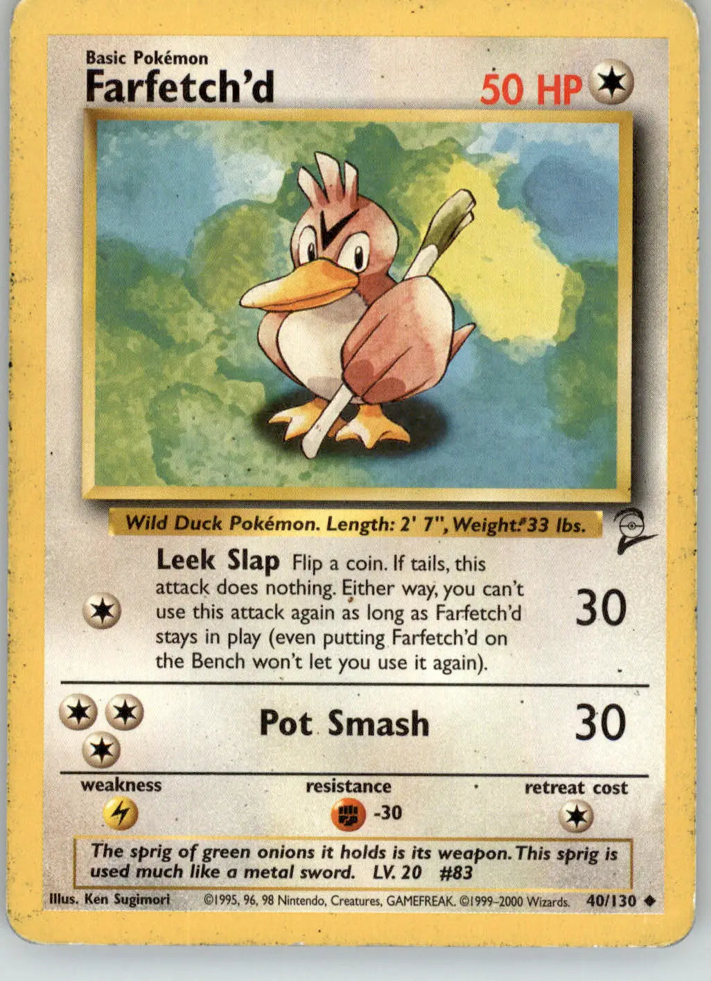 Farfetch’d - Base Set 2 - 40/130 - HP Pokemon - Pokémon Card Single