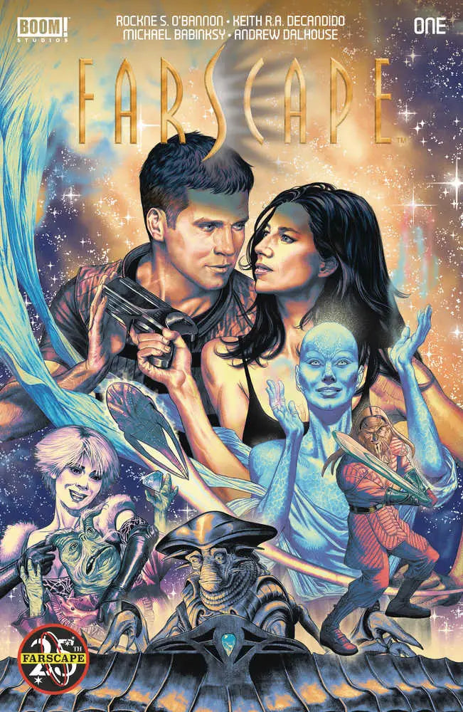 Farscape 25th Anniversary Special comic book cover featuring dramatic sci-fi cast illustration