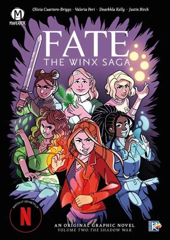 Fate The Winx Saga TPB Volume 02 The Shadow War cover with six diverse Winx Saga characters