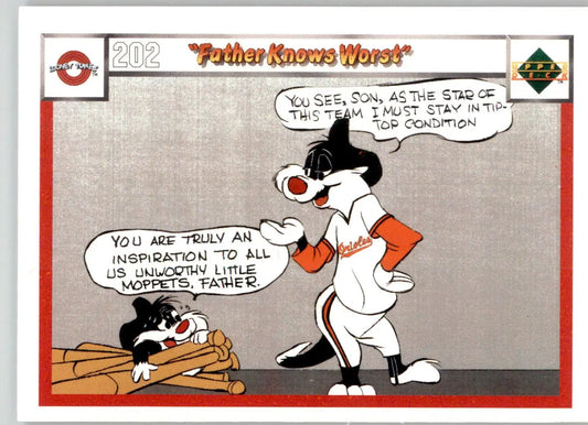 Father Knows Worst - 1990 Upper Deck Comic Ball - #202 / 211 - Baseball - Baseball Card Single
