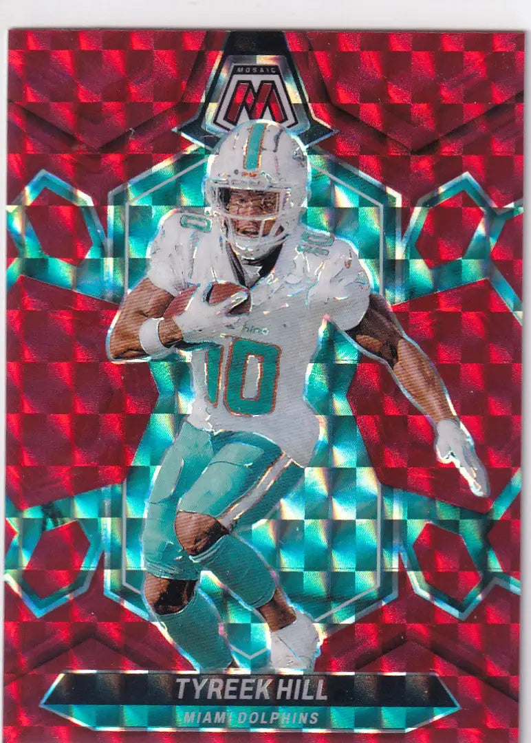 2024 MOSAIC #137 TYREEK HILL RED MOSAIC- MIAMI DOLPHINS