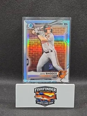 2021 Bowman Draft - Chrome John Rhodes #BDC-80 Sky Blue Refractor (RC) - Baseball Card Single