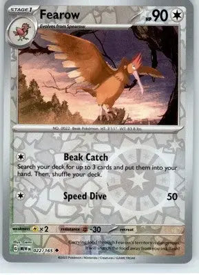 Fearow - SV: Scarlet & Violet 151 - Reverse Holo NM - #022/165 - Pokémon Card Single