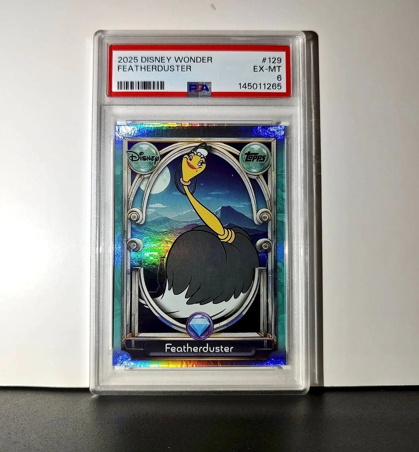 Featherduster 2025 Topps Disney #129 Diamond Card Beauty and the Beast PSA 6 - Non-Sports Card Single