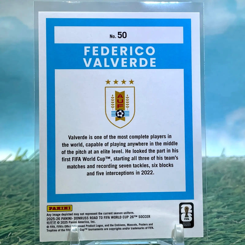 Federico Valverde 2025-26 Donruss Road To FIFA World Cup Teal /199 #70 - Soccer Card Single