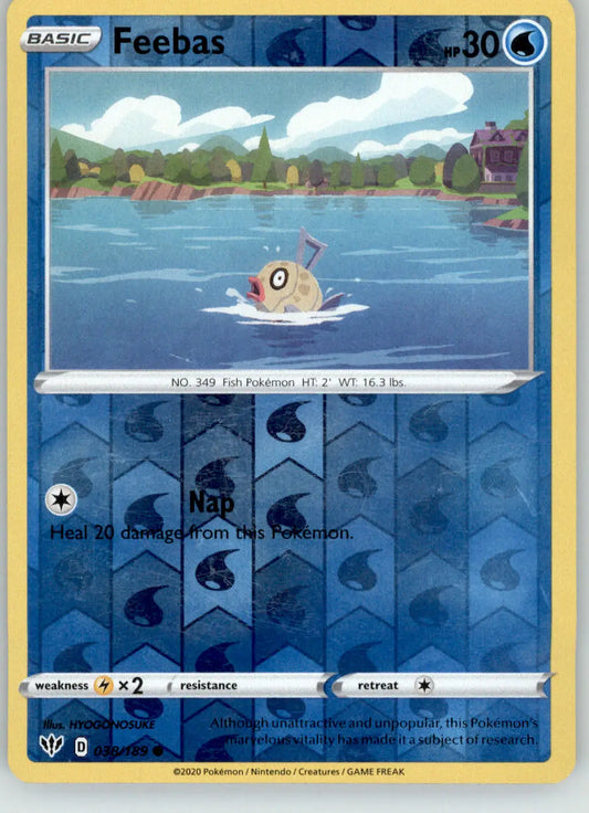 Feebas - Darkness Ablaze - 038/189 - Reverse Holo LP Pokemon - Pokémon Card Single