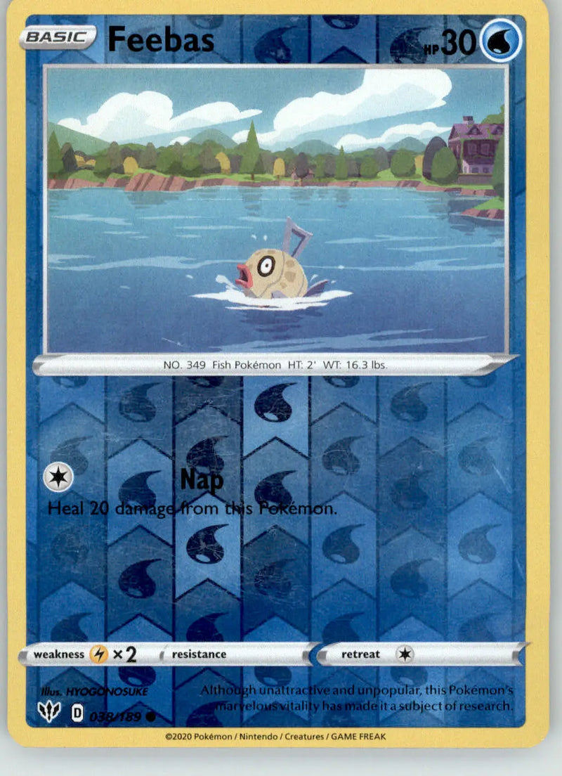 Feebas - Darkness Ablaze - 038/189 - Reverse Holo LP Pokemon - Pokémon Card Single