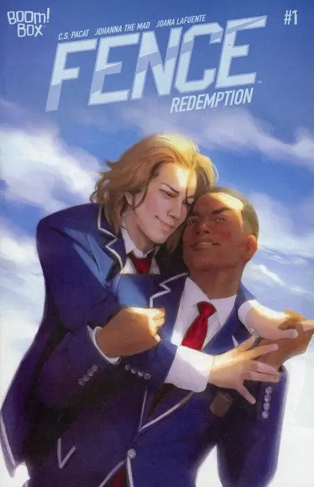 Comic book cover of FENCE: Redemption #1 featuring two figures in formal attire