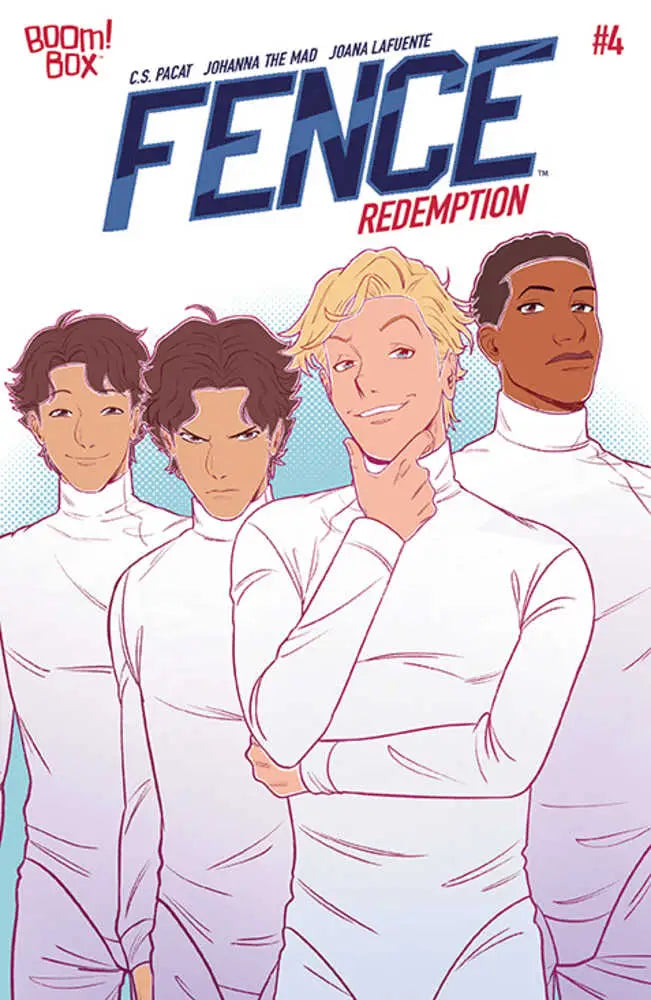 Comic book cover for Fence Redemption #4 featuring fencers in white uniforms