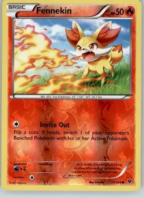 Fennekin - Fates Collide - 11/124 - Reverse Holo LP Pokemon - Pokémon Card Single