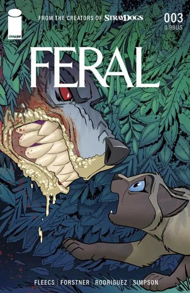 Feral #3 Cover A features a snarling wolf face perfect for trading cards enthusiasts