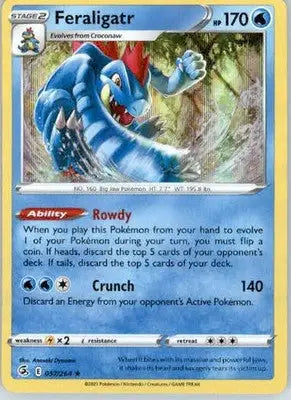 Feraligatr - SWSH08: Fusion Strike - 057/264 - Holo NM - Pokémon Card Single