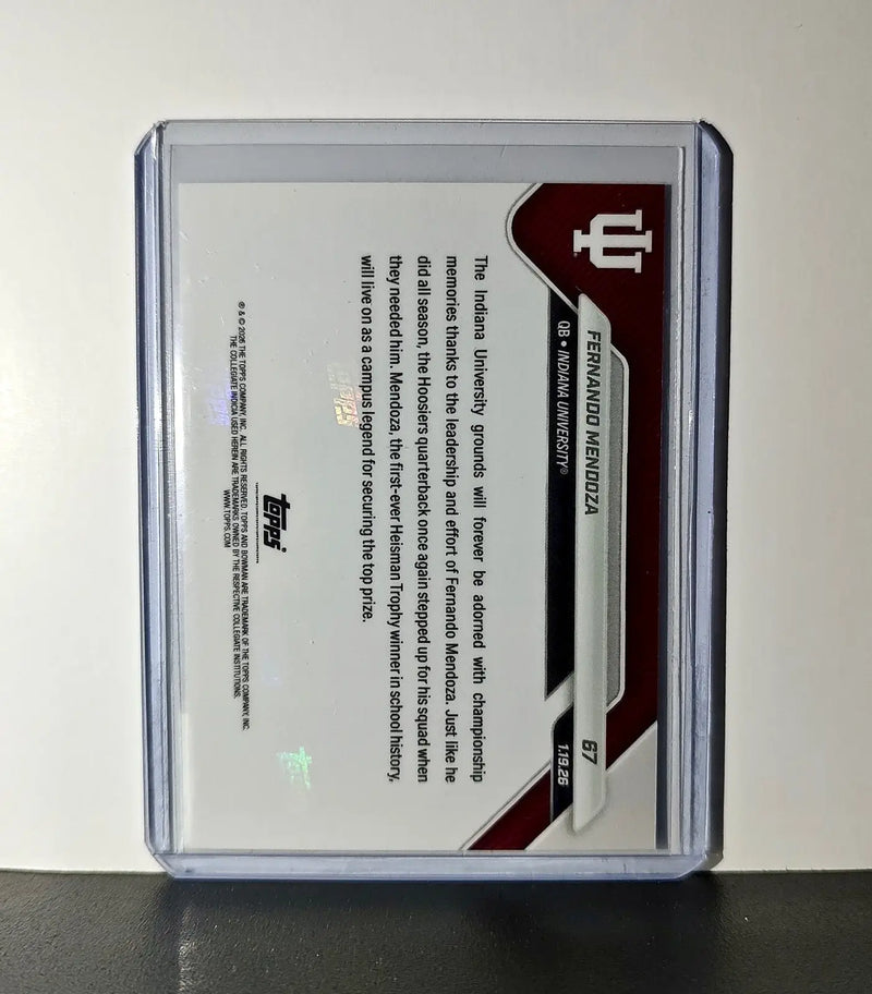 Fernando Mendoza Hoosiers National Champions 2025-26 Topps Bowman U Now #67 Card - Basketball Card Single