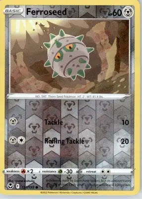 Ferroseed - SWSH12: Silver Tempest - Reverse Holo LP - #121/195 - Pokémon Card Single