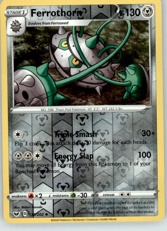 Ferrothorn - Sword & Shield Base Set - 131/202 - Reverse Holo LP Pokemon - Pokémon Card Single