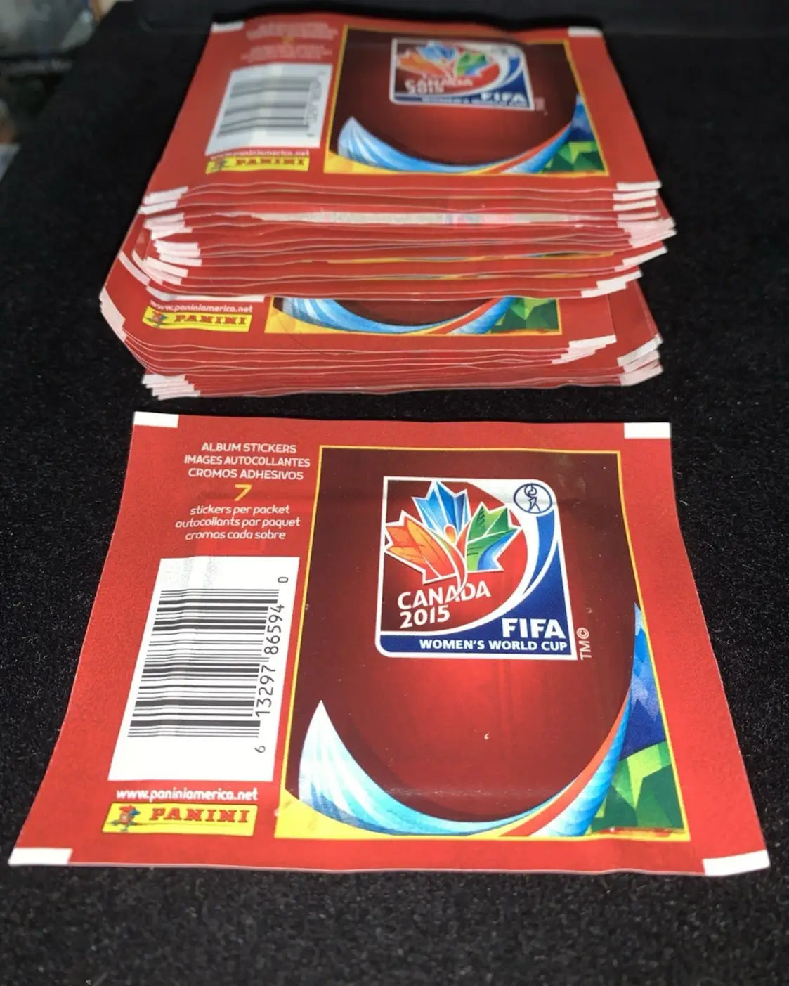 FIFA World Cup SOCCER 2015 Canada Women’s World Cup Sticker Pack (7 in each) - Soccer Card Box