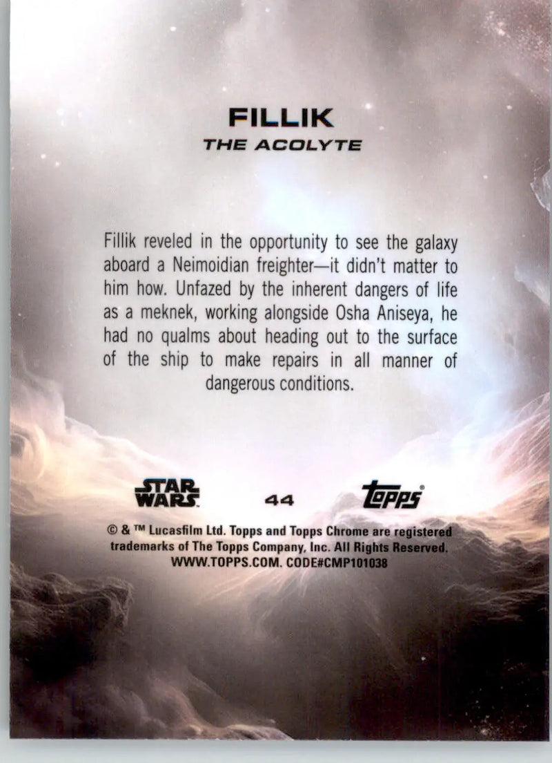 Fillik - 2025 Topps Chrome Sapphire Edition Star Wars - #44 - Non_sport