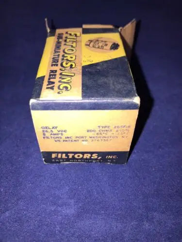 Vintage Filtors Inc. relay box for FILTORS INC 26SF18 relay unused new old stock w box