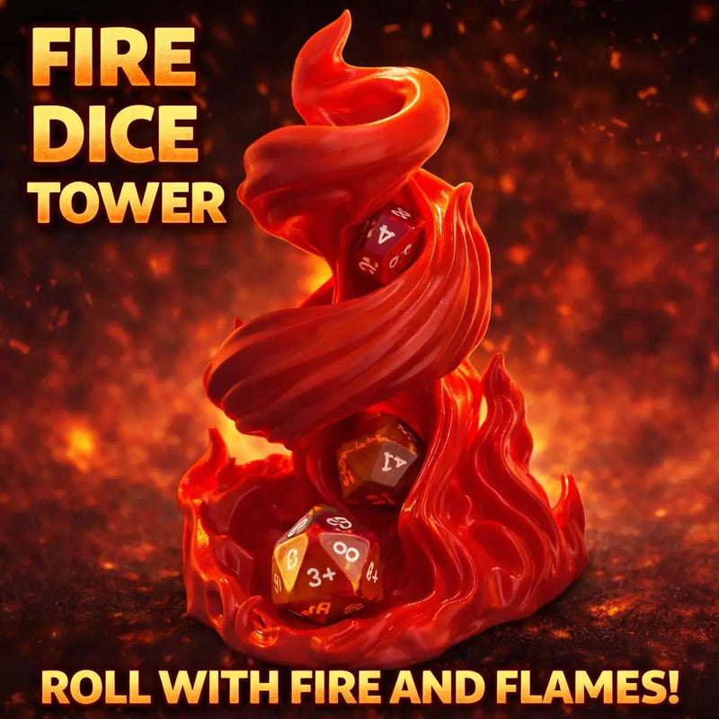Fire Dice Tower Flame Dice Roller D&D RPG Tabletop Gaming Accessory - Tabletop Gaming Accessory