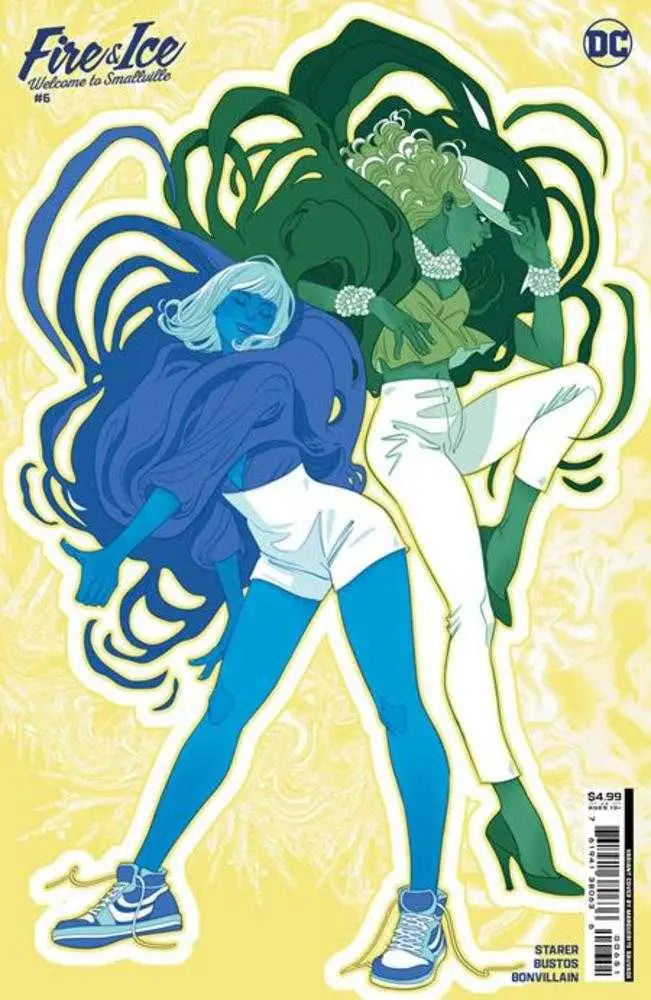 Comic book cover of Fire & Ice featuring two figures in sneakers for trading cards